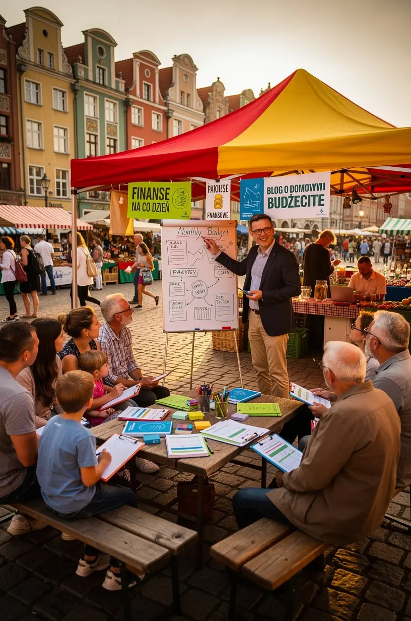 Zdjęcie zestawu książek o finansach osobistych ułożonych na biurku obok laptopa i filiżanki kawy.